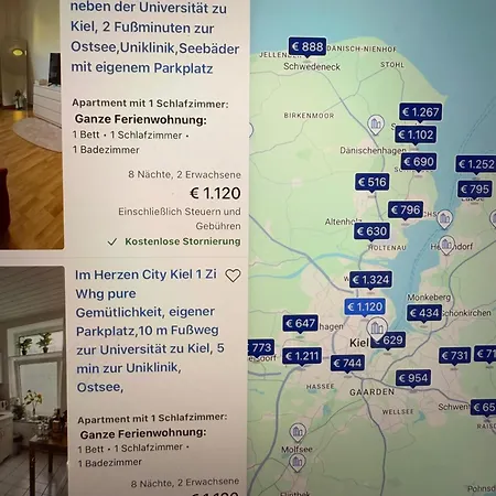 1 Zi Whg An Der Universitaet Zu Kiel-alsenstrasse 17, Perfekt Als Schadenwohnung, Eigener Parkplatz, Grosse Wohnkueche, Wlan, Gemuetlich Moebliert, Je 3 Min Zur Universitaetsklinik, Ostsee, Seebaeder, City, Luxusfaehren *